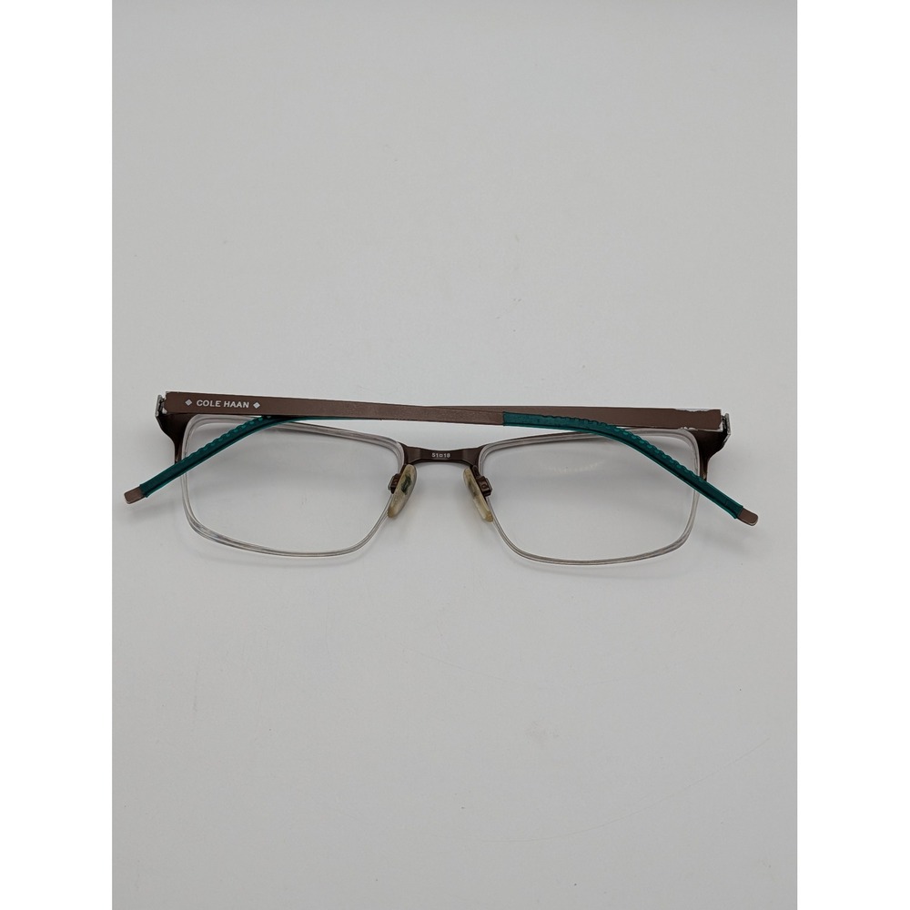 Cole Haan Zerogrand CH4014 Half Rim Eyeglass Frames Brown Teal 51-18-140 - Picture 15 of 16